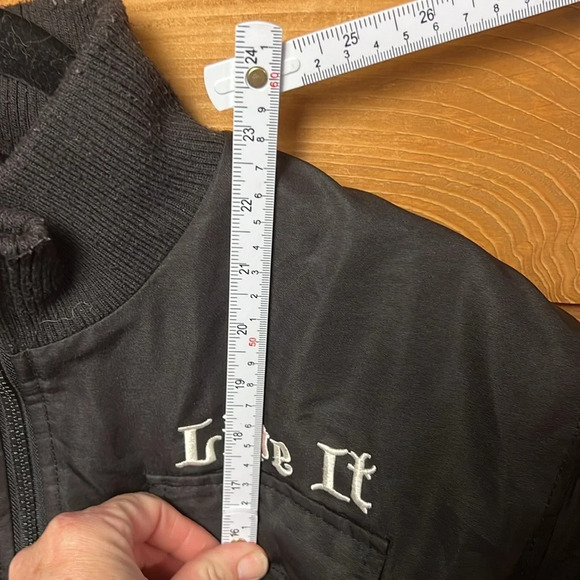 Harley-Davidson Reversible Ride It Live It Bomber Jacket Pocket Zip Black PTP 20 - Picture 6 of 13